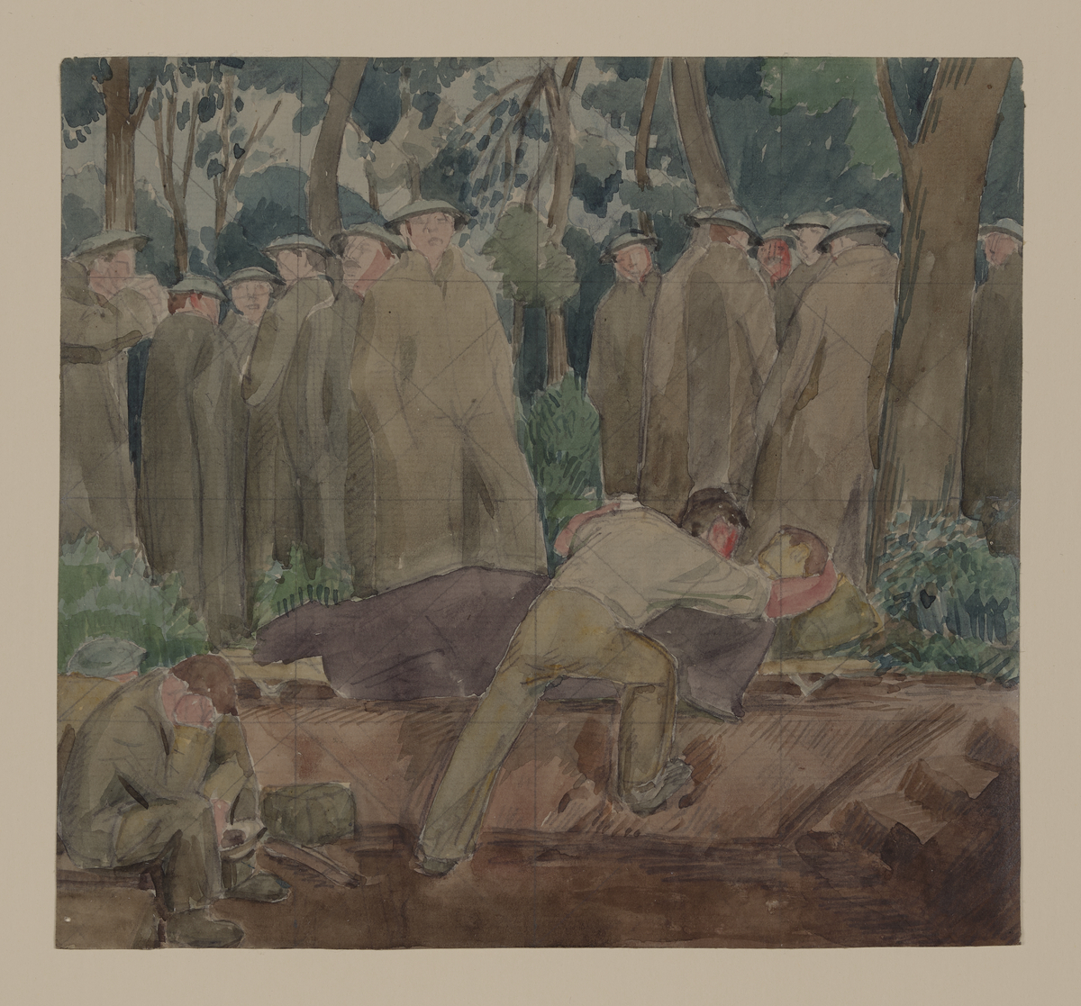 Study for the Oil Painting 'Advance Dressing Station on the Struma'